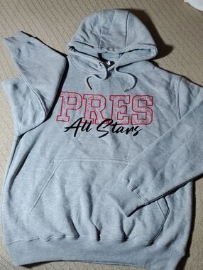 Just hoods Grey "PRES All Stars" Hoodie Sweatshirt Size SMALL men Woman Unisex